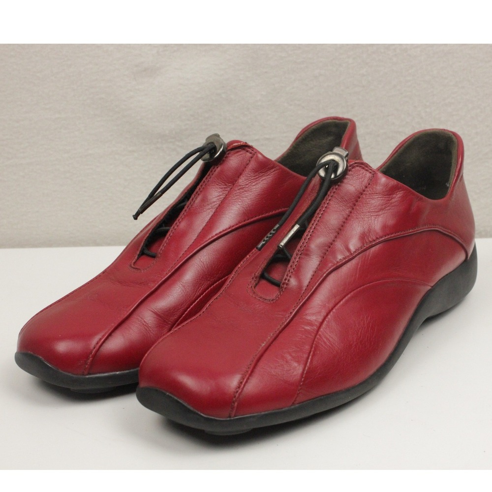 Paul Green Munchen Red Leather Toggle Comfort Shoes Womens 7 Square Toe Walking